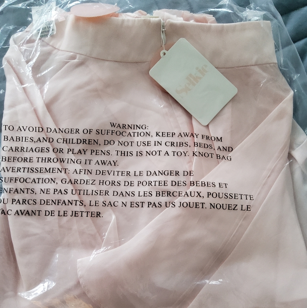 Selkie The Silk Satin Paper Doll Blouse Peach - Picture 12 of 16